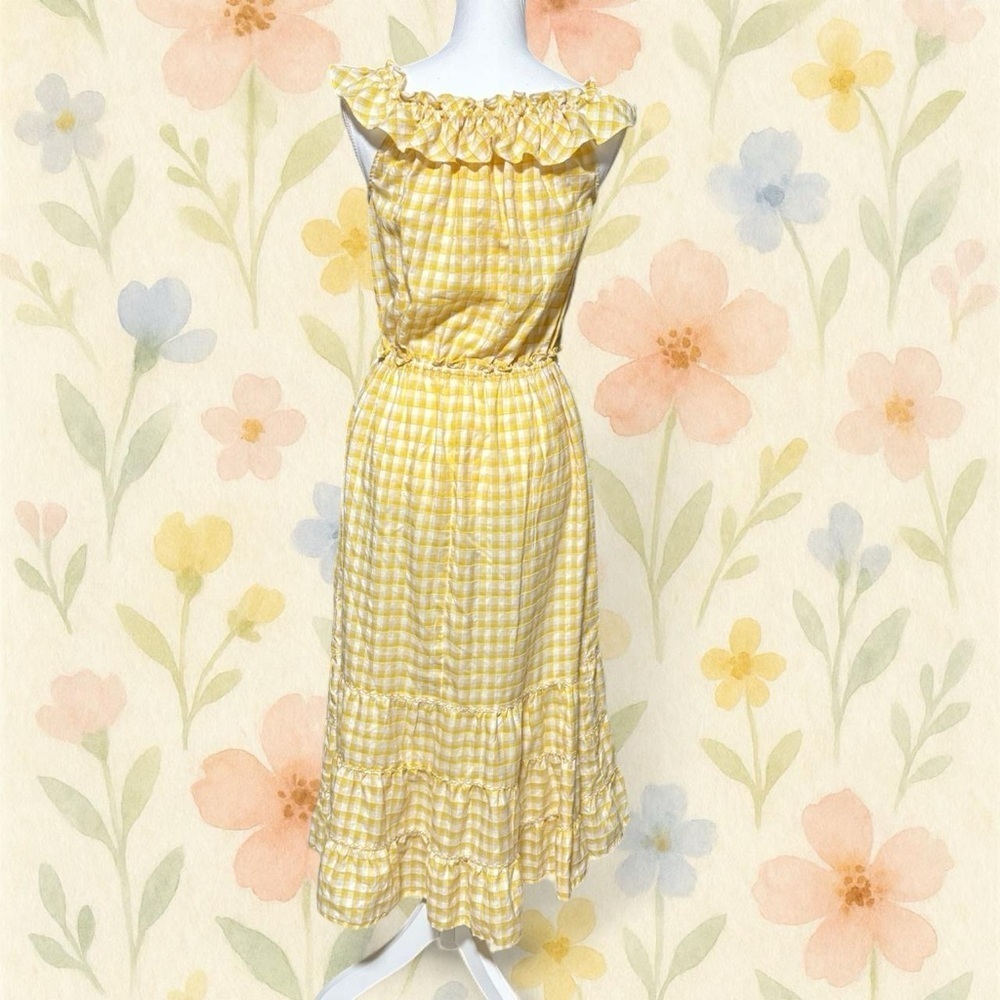 Max Studio Yellow Checkered Midi Dress - Picture 4 of 8